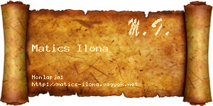 Matics Ilona névjegykártya