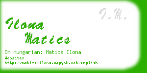 ilona matics business card